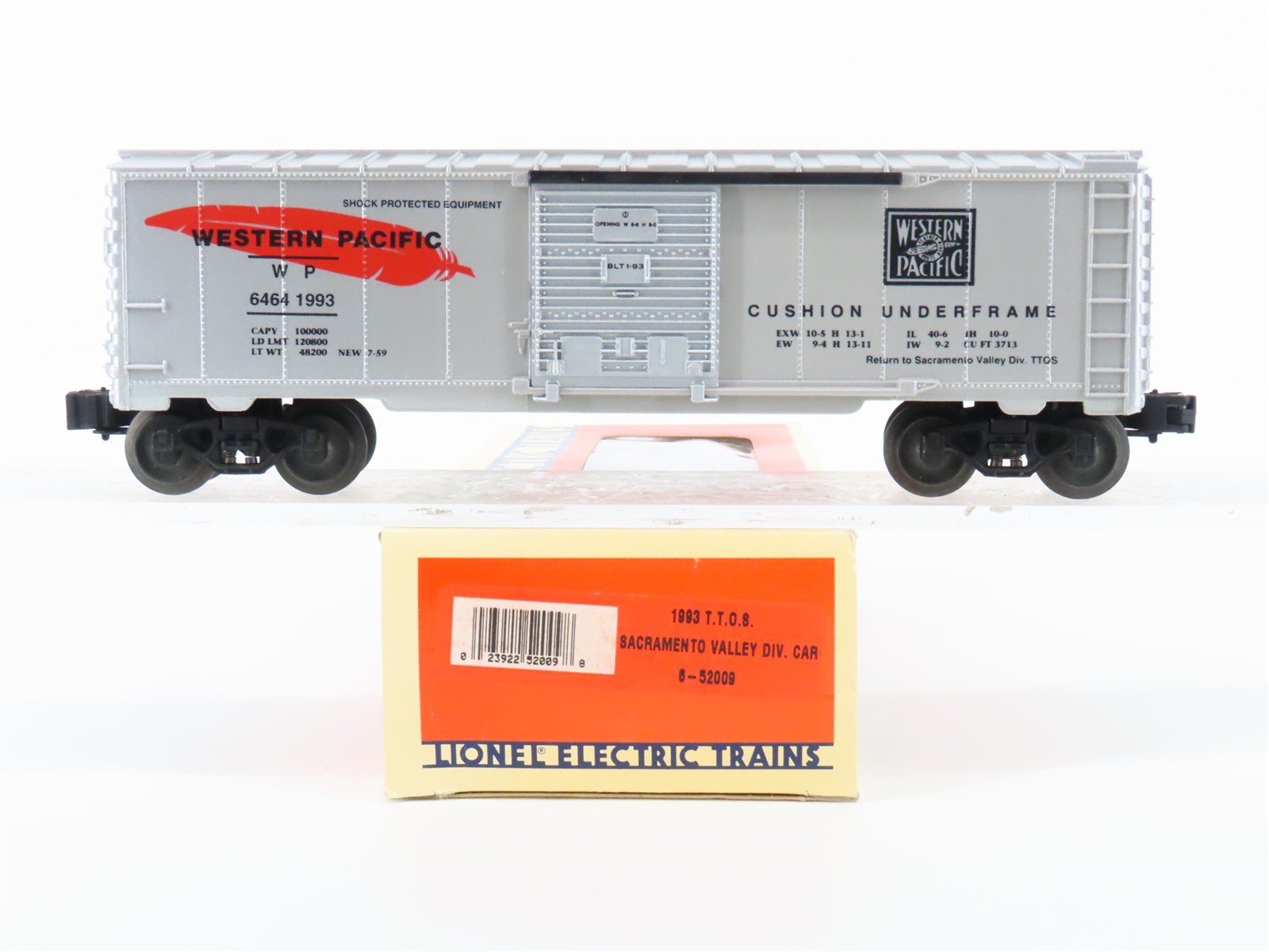 O Gauge 3-Rail Lionel 6-52009 WP Western Pacific Feather Box Car #64641993