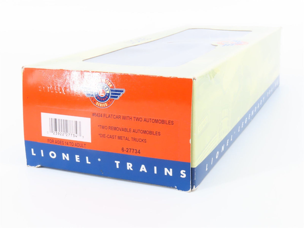 O Gauge 3-Rail Lionel Postwar 6-27734 Flat Car #6424 w/ Two Automobiles