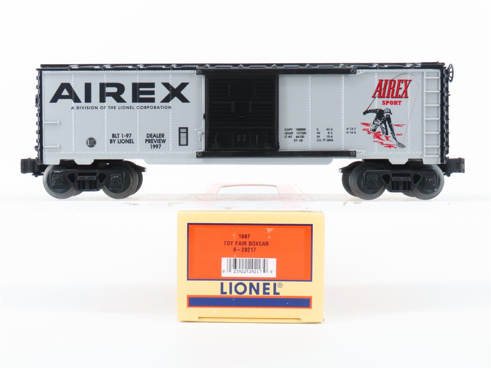 O Gauge 3-Rail Lionel 6-29217 Toy Fair 1997 Airex Sport Single Door Box Car