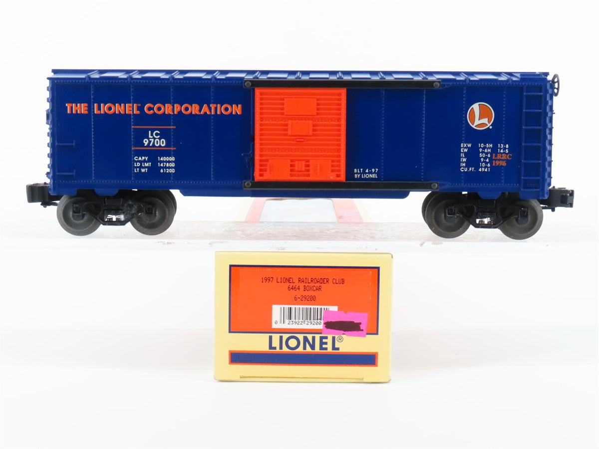 O Gauge 3-Rail Lionel 6-29200 LRRC LC Lionel Railroader Club Box Car #9700