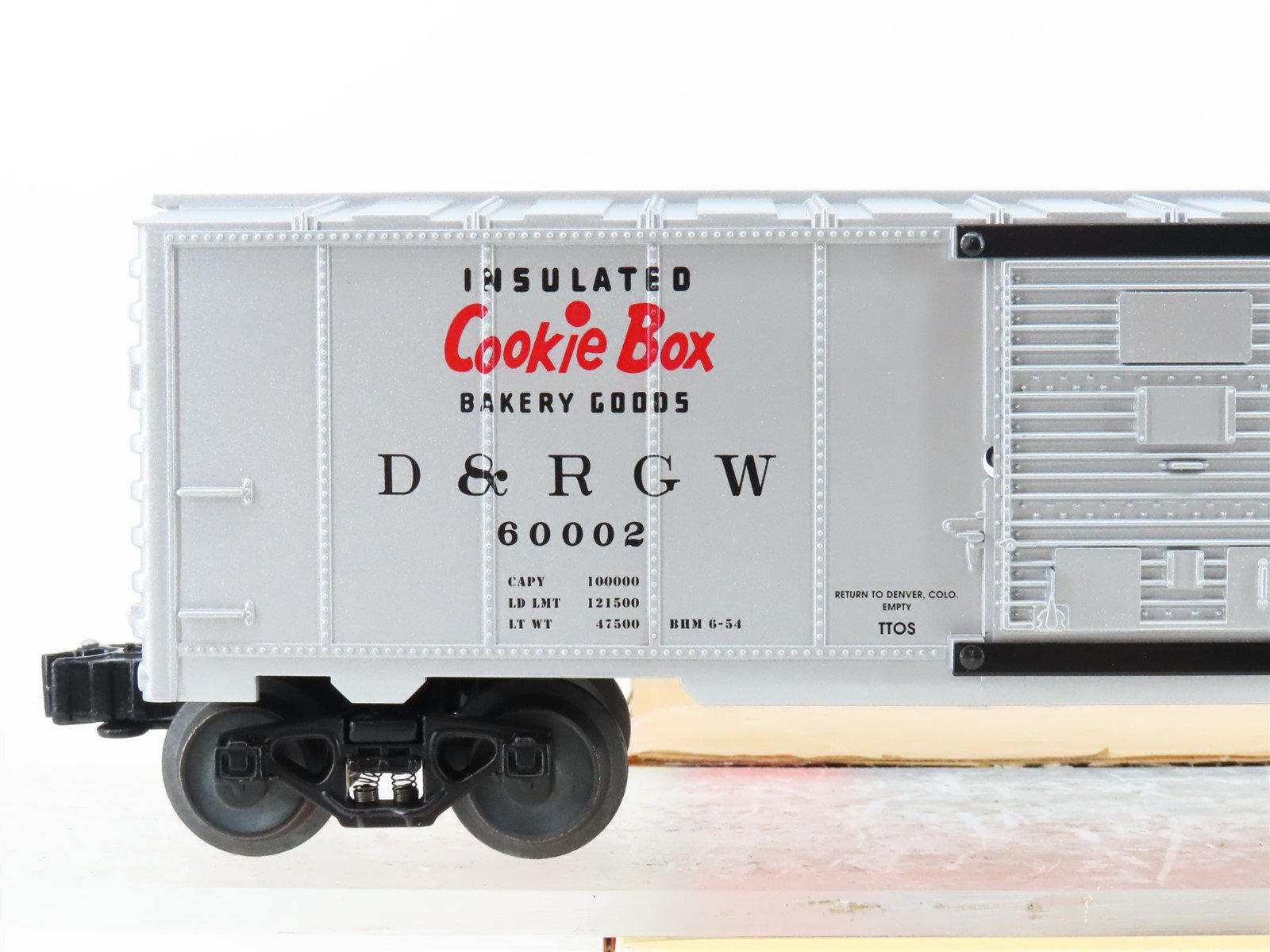 O Gauge 3-Rail Lionel 6-52288 TTOS 2003 D&RGW Rio Grande Cookie Box Car #60002