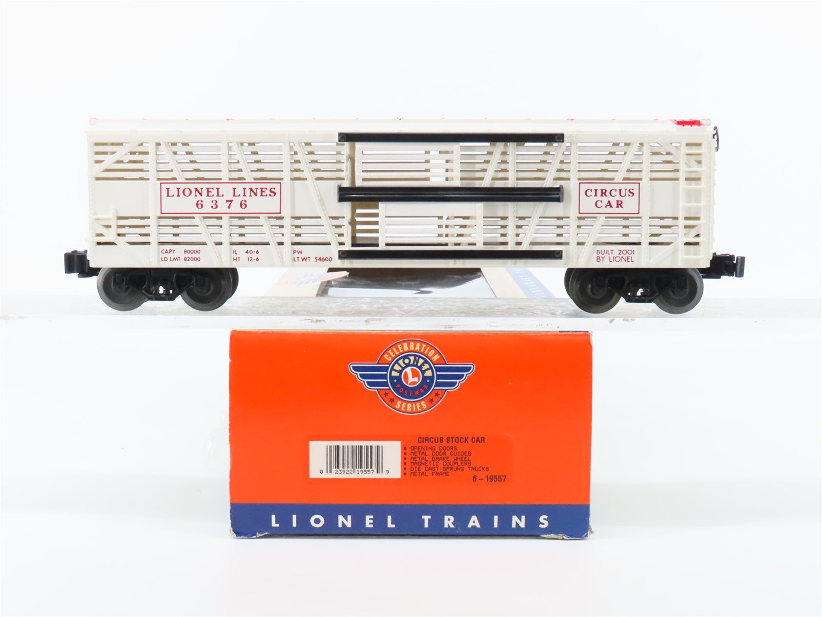 O Gauge 3-Rail Lionel Postwar 6-19557 Circus Stock Car #6376