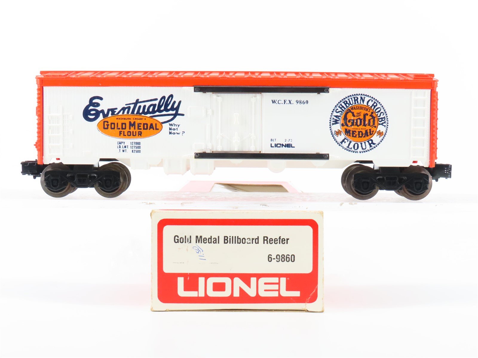 O Gauge 3-Rail Lionel 6-9860 WCFX Gold Medal Billboard Reefer #9860