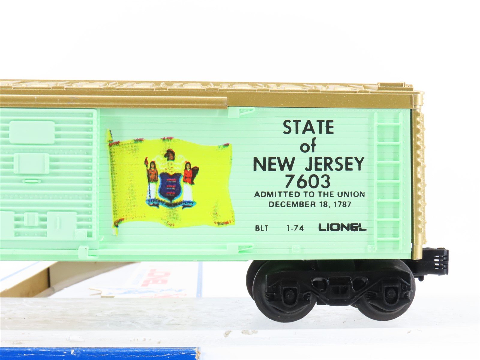 O Gauge 3-Rail Lionel 6-7603 State of New Jersey Single Door Box Car #7603