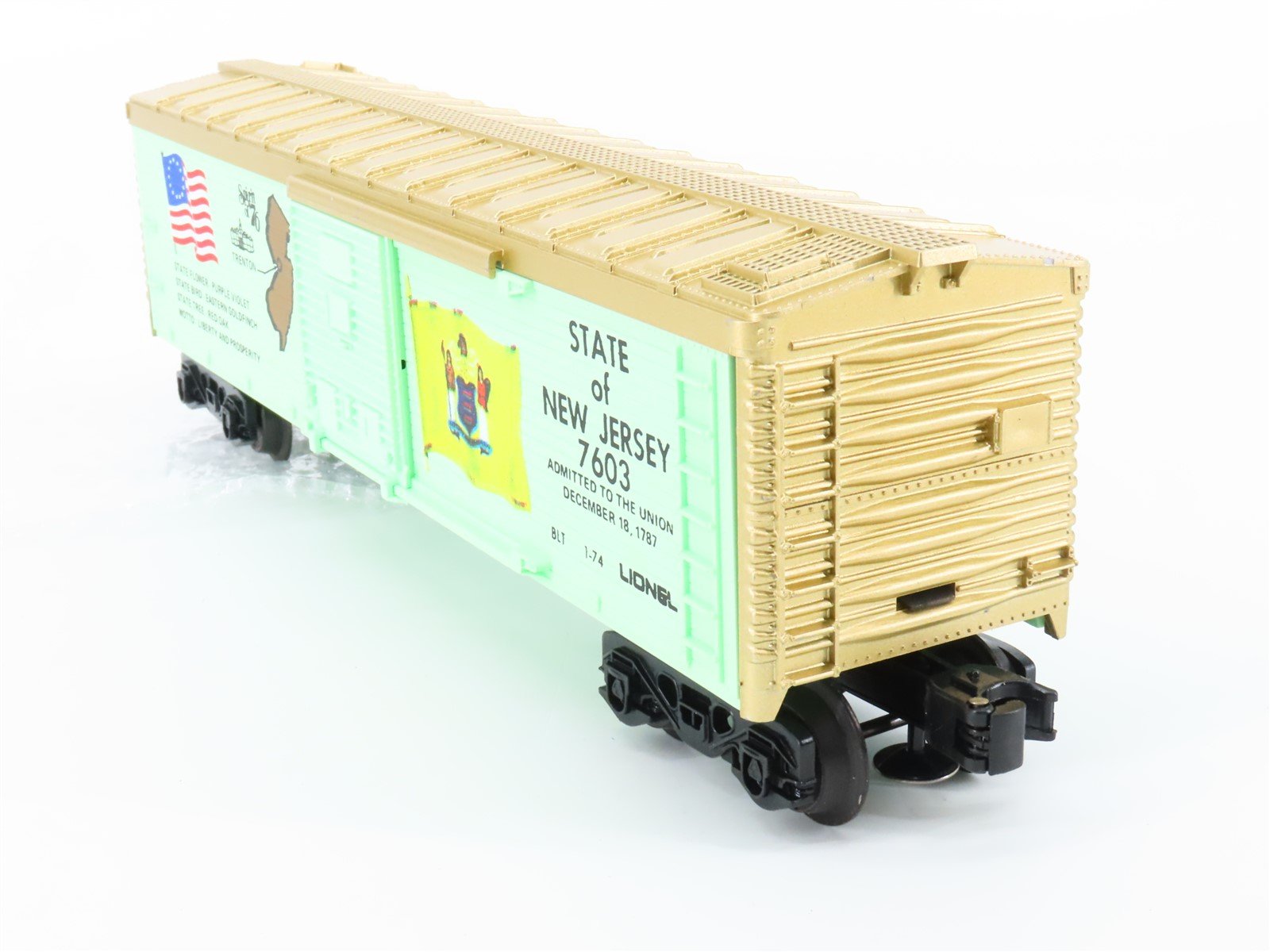 O Gauge 3-Rail Lionel 6-7603 State of New Jersey Single Door Box Car #7603