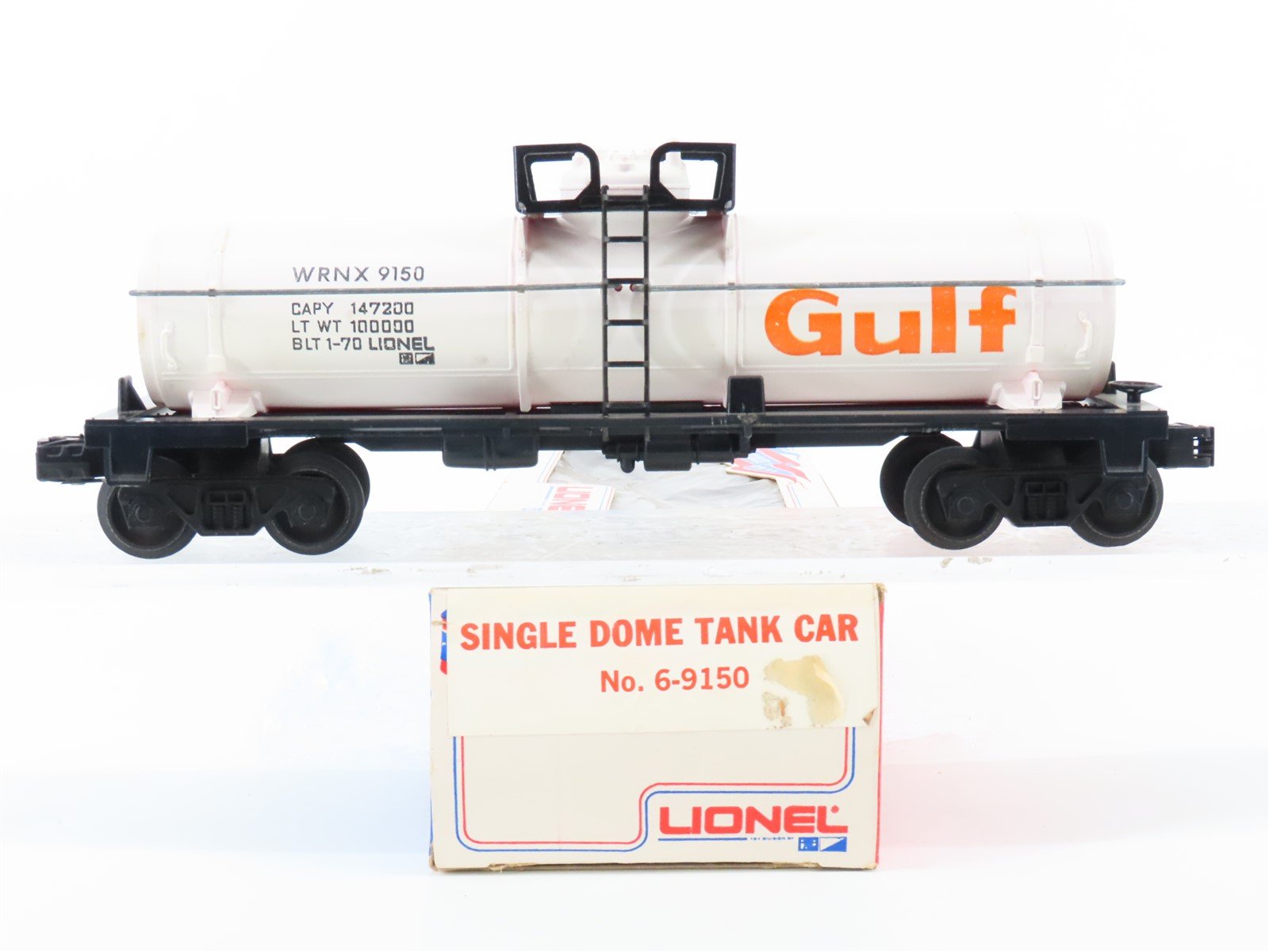 O Gauge 3-Rail Lionel 6-9150 WRNX Gulf Single Dome Tank Car #9150