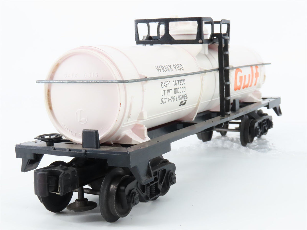 O Gauge 3-Rail Lionel 6-9150 WRNX Gulf Single Dome Tank Car #9150