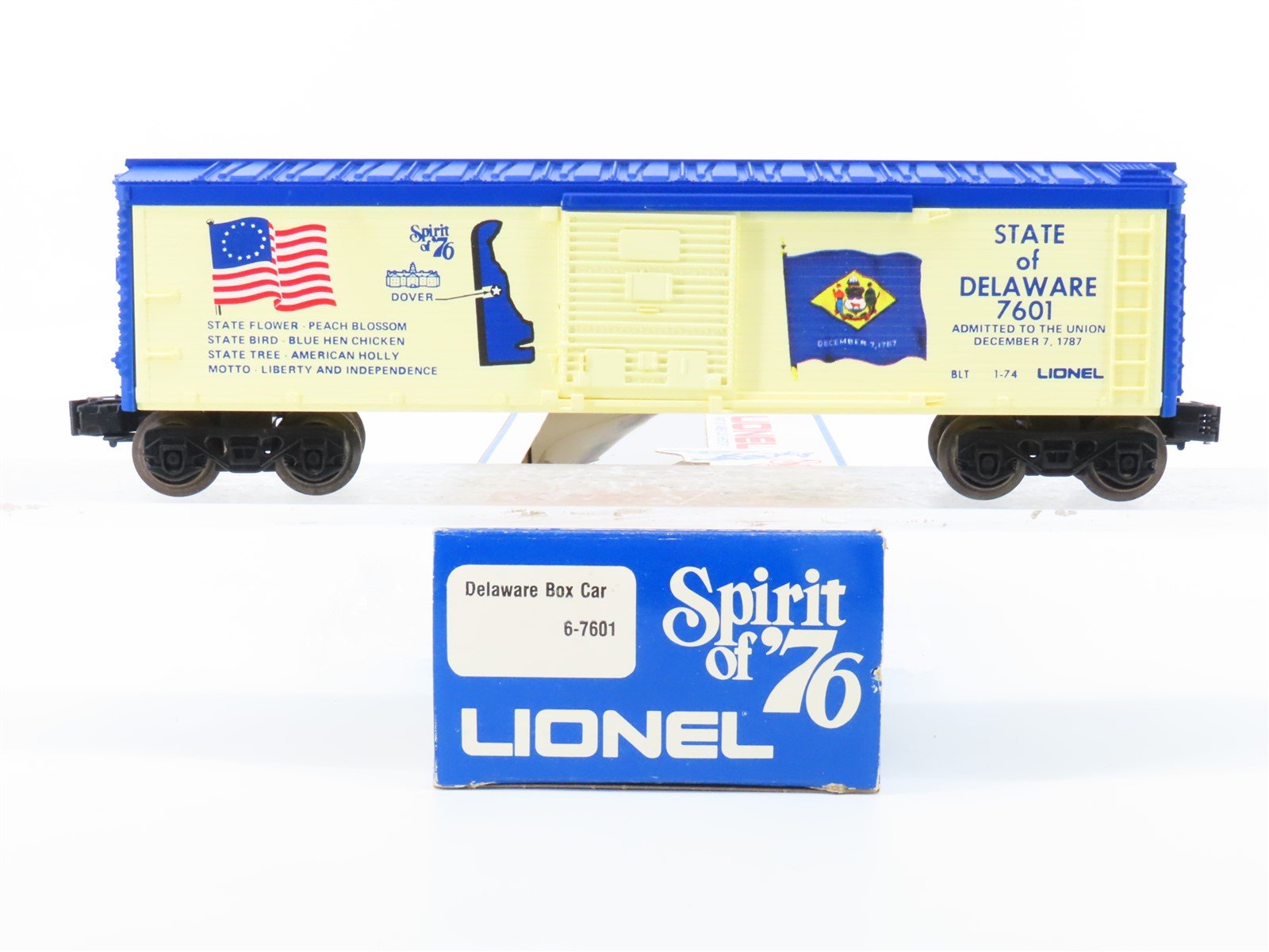 O Gauge 3-Rail Lionel 6-7601 State of Delaware Single Door Box Car #7601