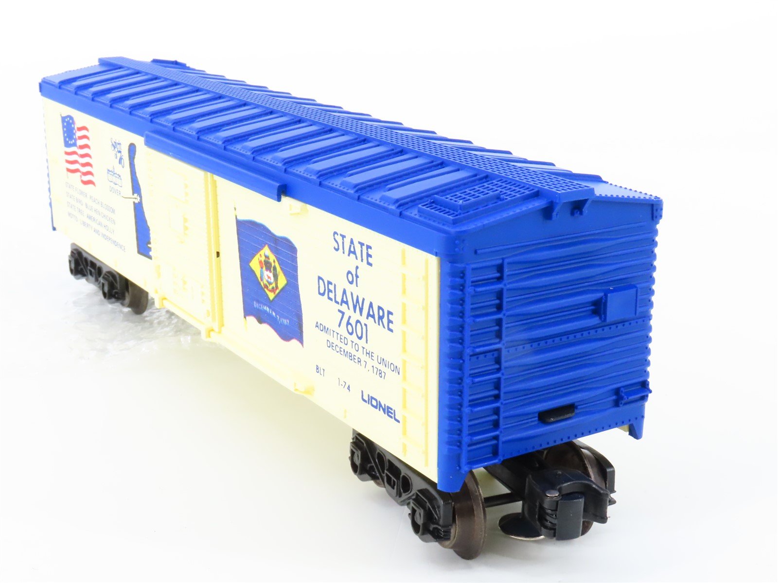 O Gauge 3-Rail Lionel 6-7601 State of Delaware Single Door Box Car #7601
