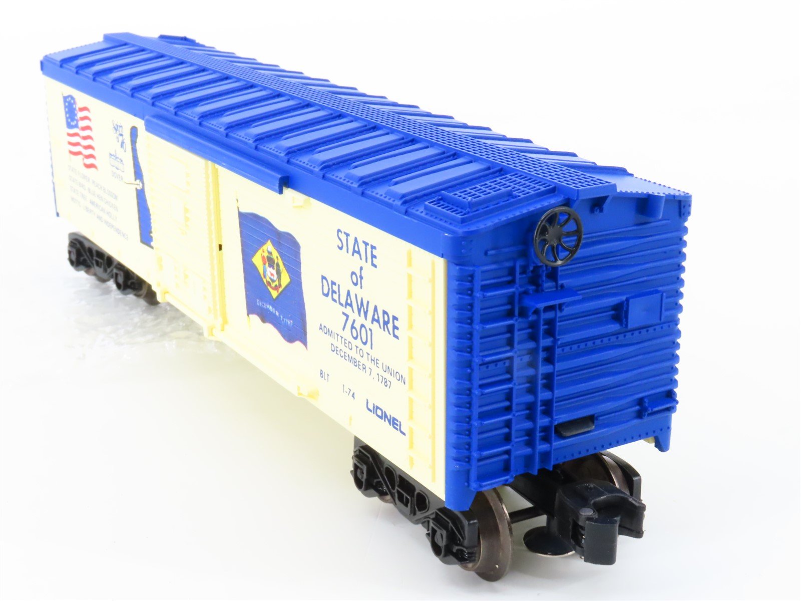 O Gauge 3-Rail Lionel 6-7601 State of Delaware Single Door Box Car #7601