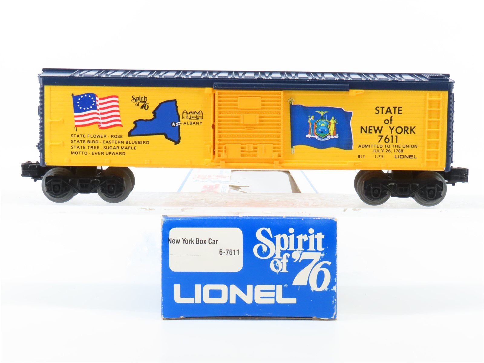 O Gauge 3-Rail Lionel 6-7611 State of New York Single Door Box Car #7611