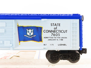 O Gauge 3-Rail Lionel 6-7605 State of Connecticut Single Door Box Car #7605