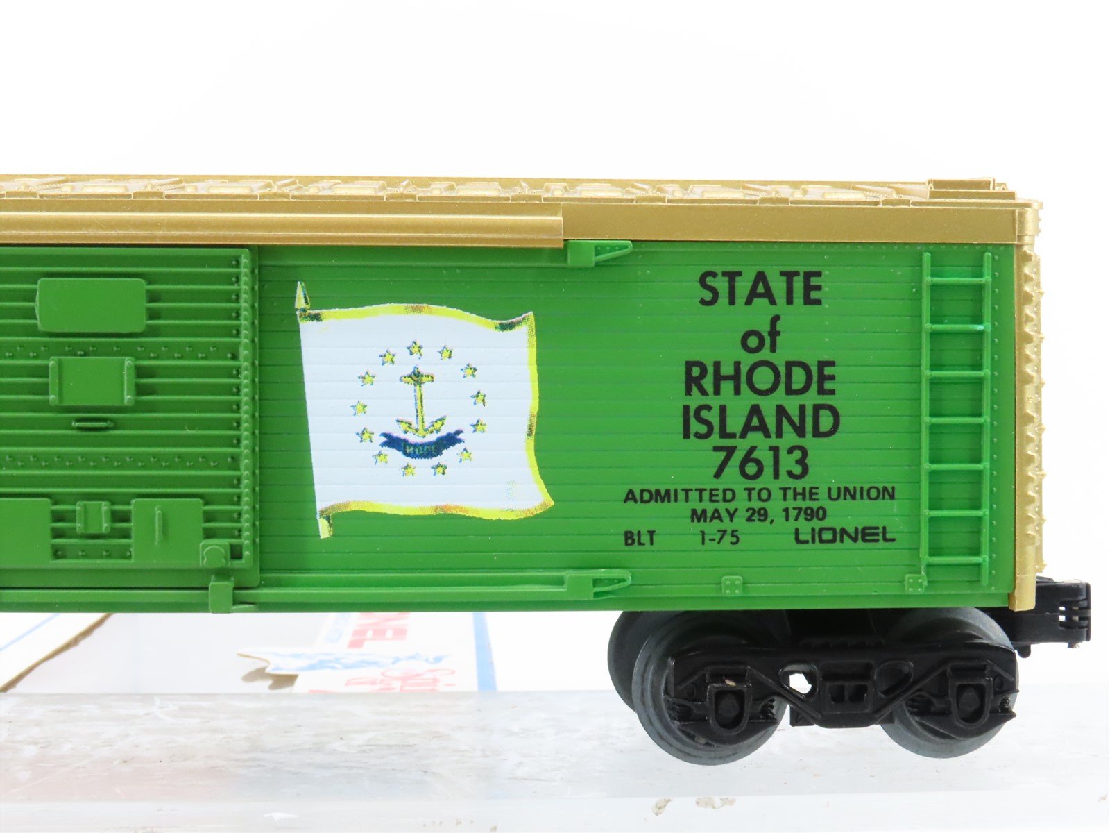 O Gauge 3-Rail Lionel 6-7613 State of Rhode Island Single Door Box Car #7613