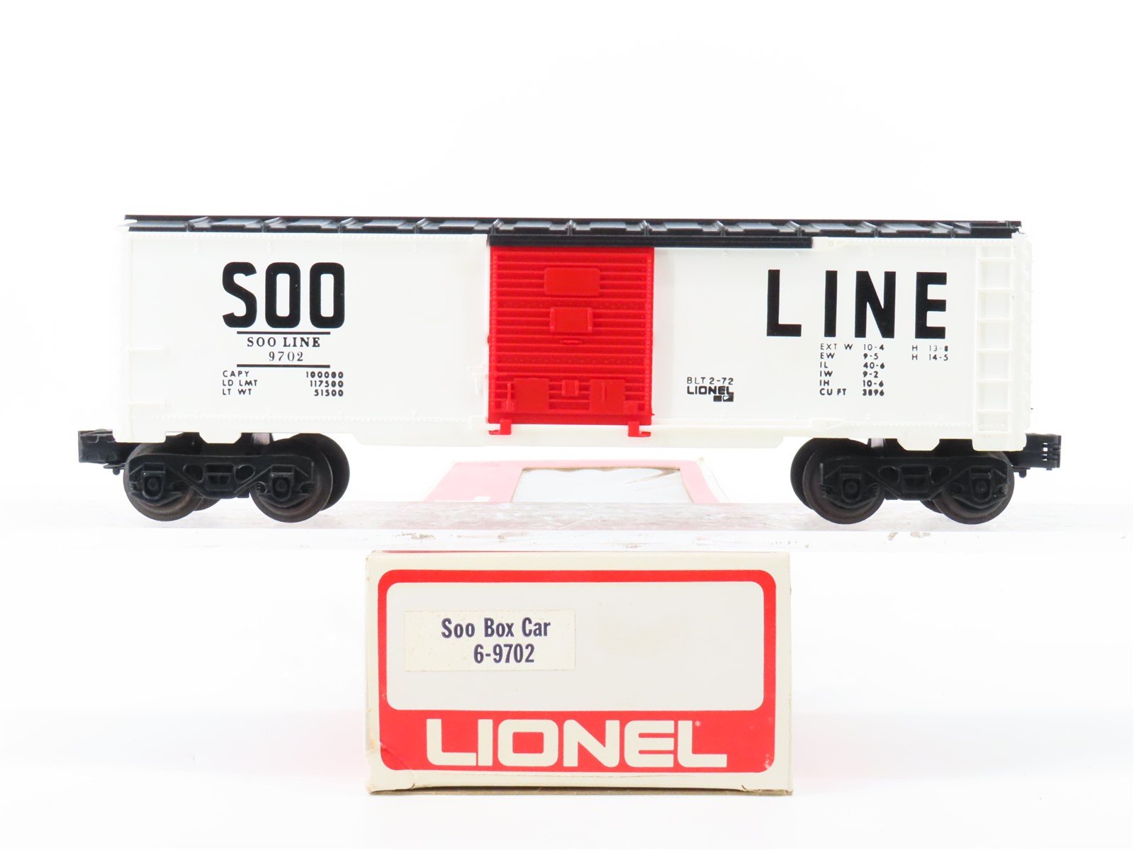 O Gauge 3-Rail Lionel 6-9702 SOO Line Single Door Box Car #9702