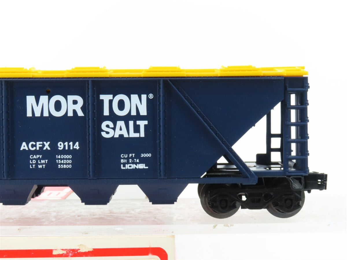 O Gauge 3-Rail Lionel 6-9114 ACFX Morton Salt 4-Bay Covered Hopper #9114