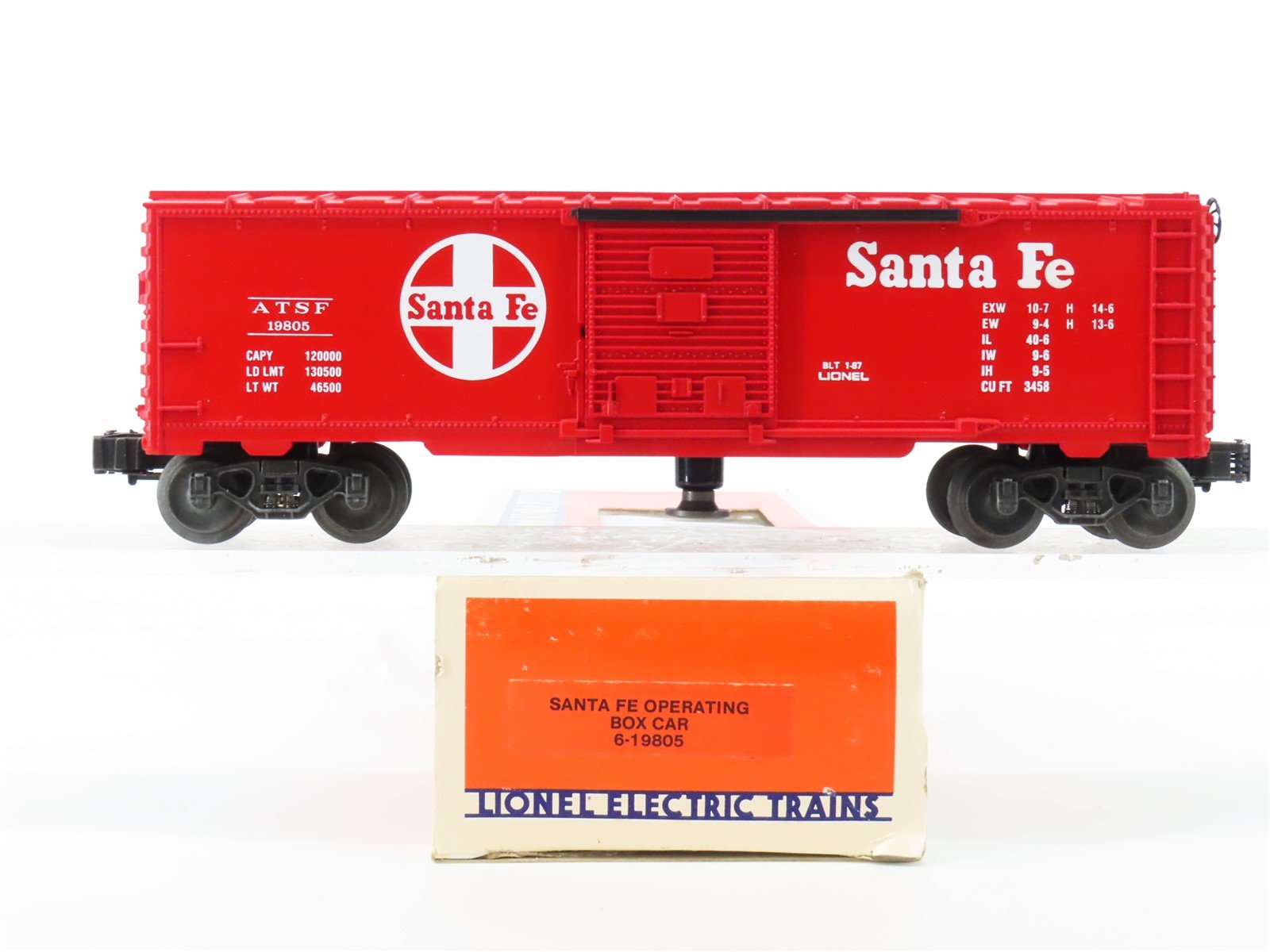 O Gauge 3-Rail Lionel 6-19805 ATSF Santa Fe Railroad Operating Box Car #19805