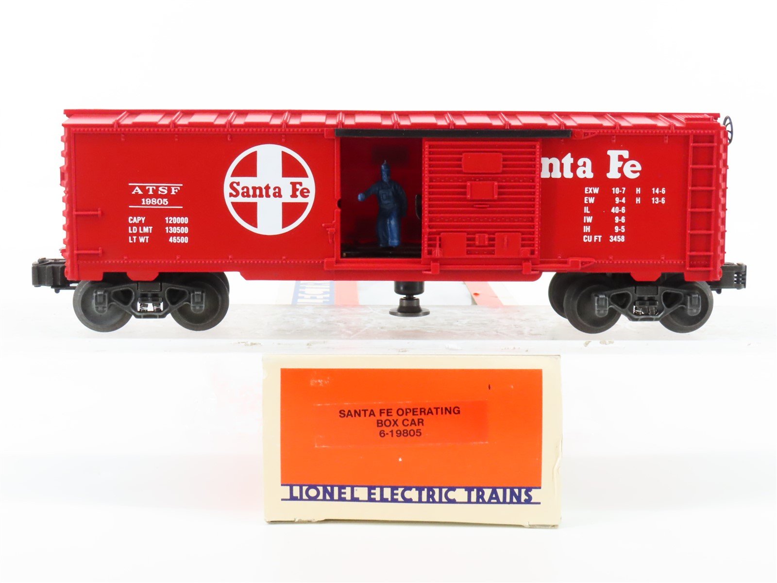O Gauge 3-Rail Lionel 6-19805 ATSF Santa Fe Railroad Operating Box Car #19805