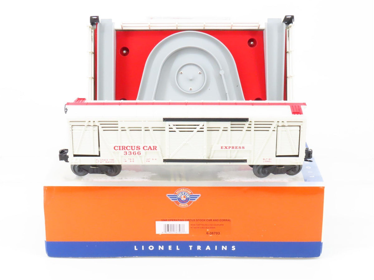 O Gauge 3-Rail Lionel 6-36703 Operating Circus Stock Car and Corral