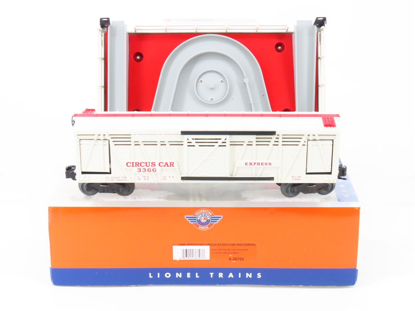 O Gauge 3-Rail Lionel 6-36703 Operating Circus Stock Car and Corral