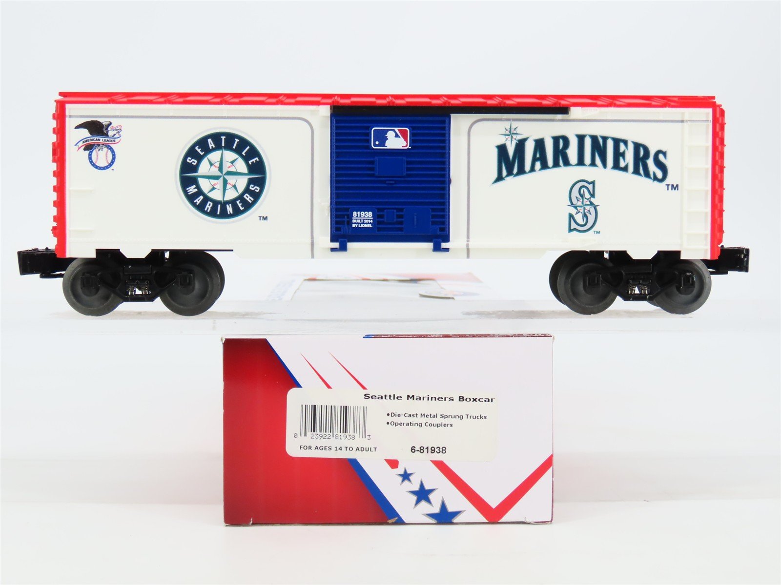 O Gauge 3-Rail Lionel 6-81938 Seattle Mariners Boxcar #81938