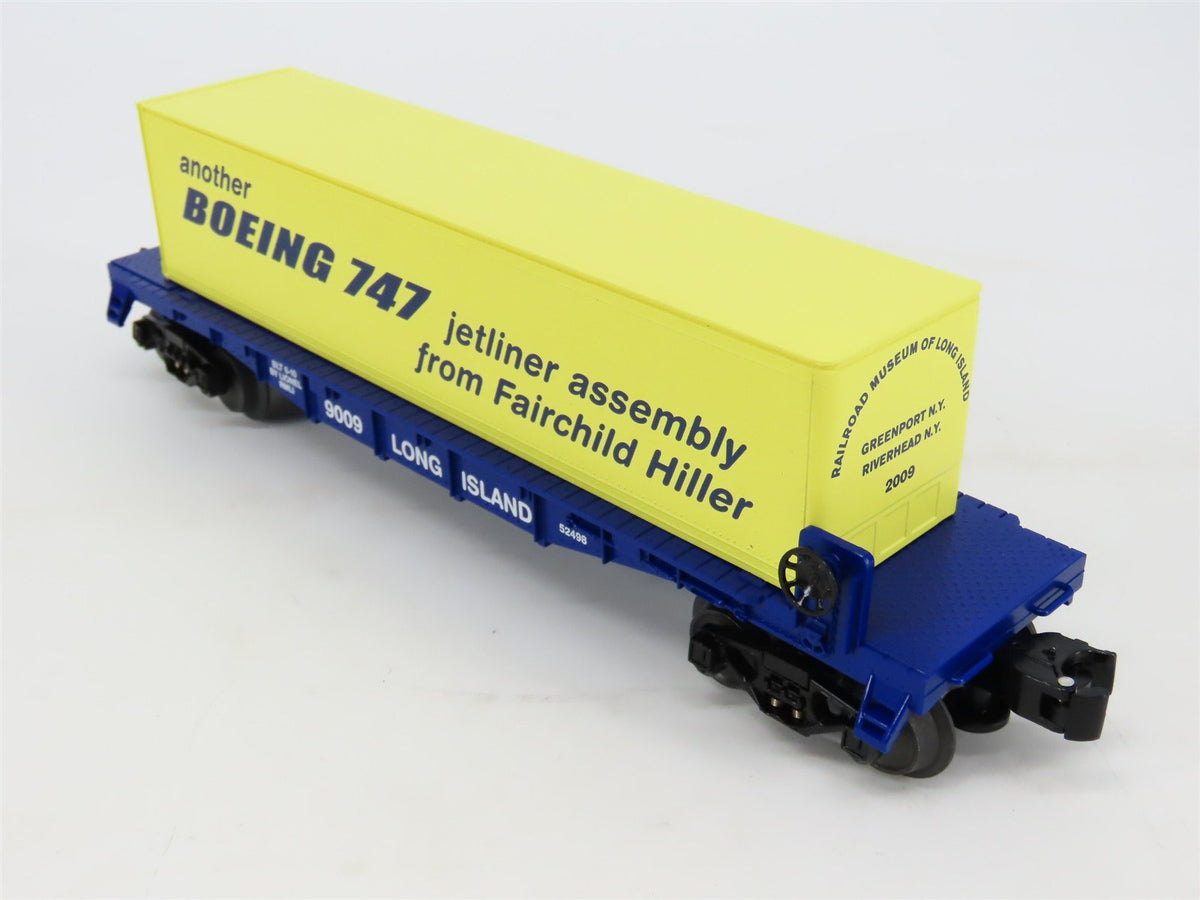 O Gauge 3-Rail Lionel 6-52498 RMLI Long Island Flatcar #9009 w/ Boeing Container