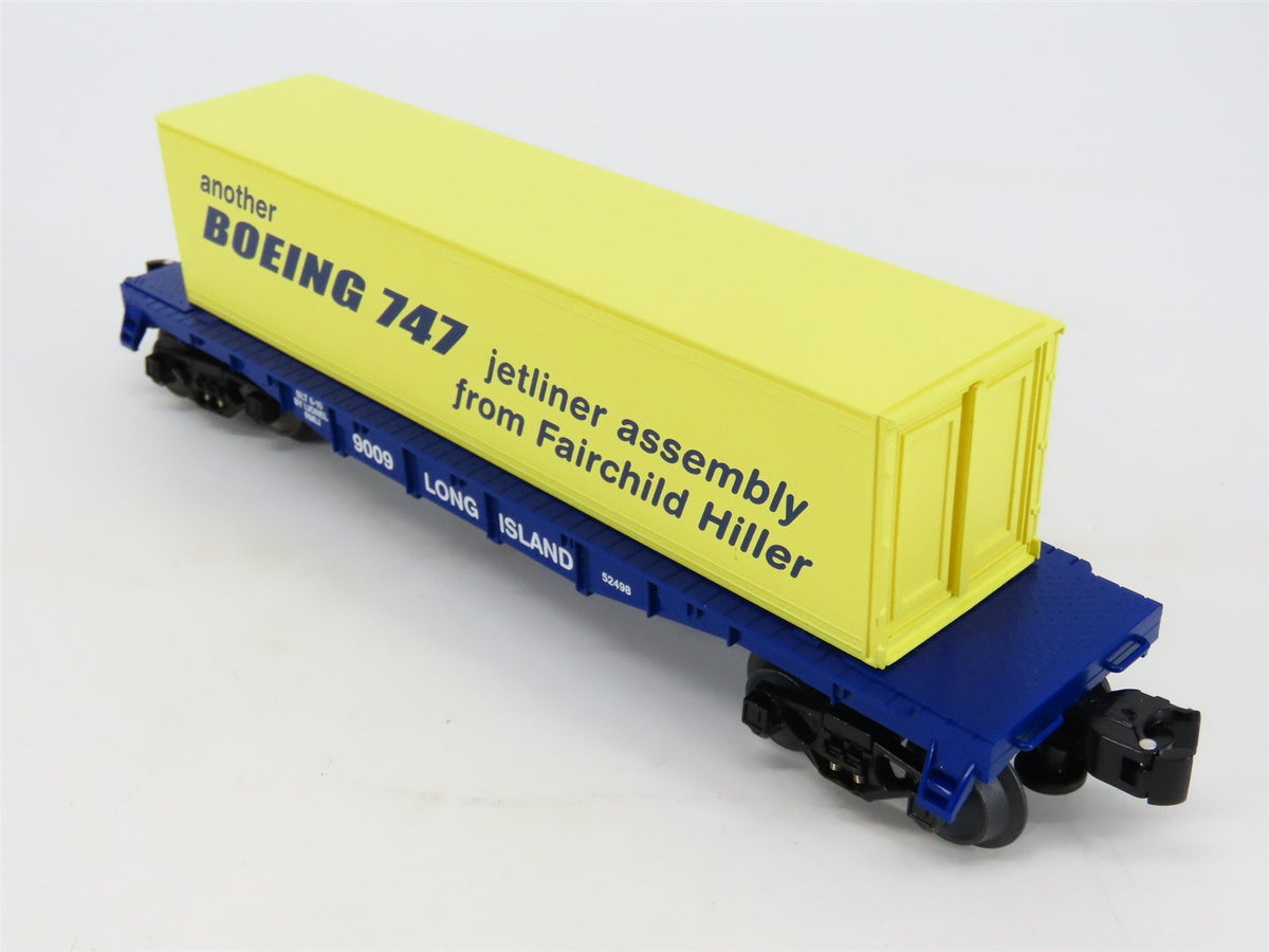 O Gauge 3-Rail Lionel 6-52498 RMLI Long Island Flatcar #9009 w/ Boeing Container