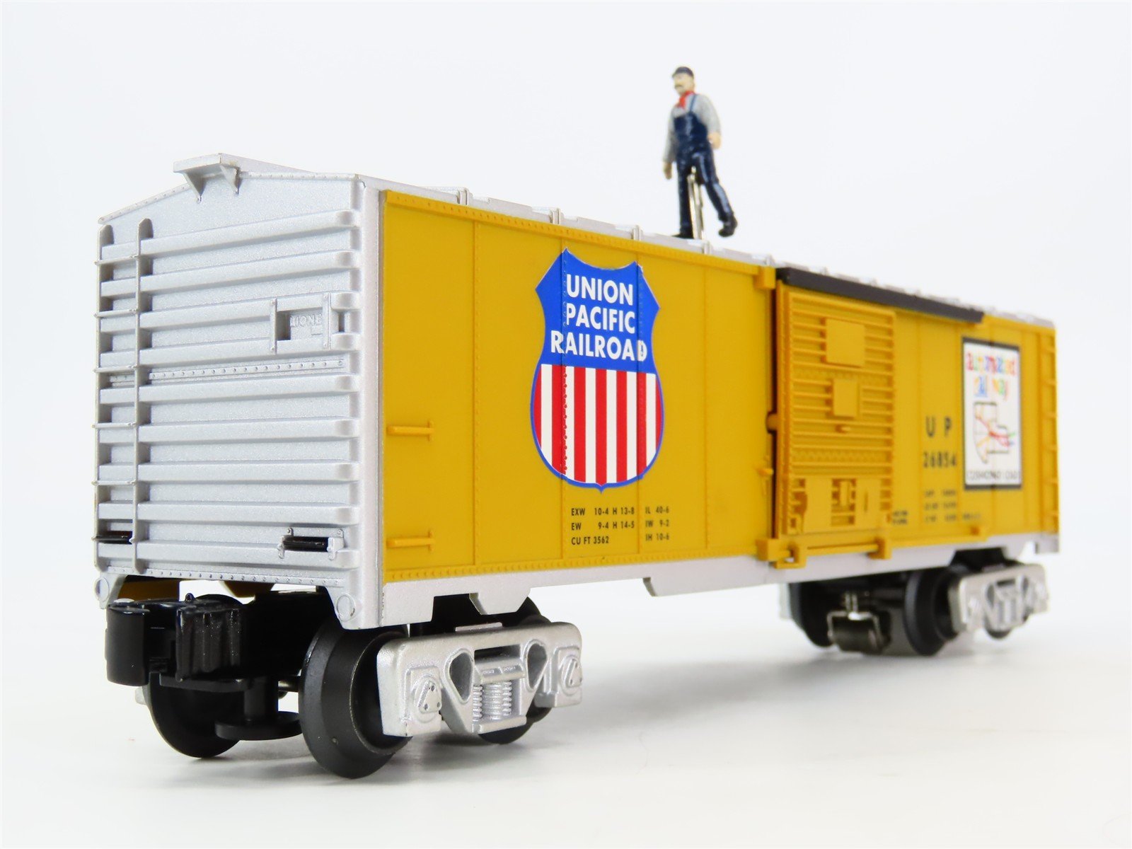 O Gauge 3-Rail Lionel 6-26854 UP Union Pacific Walking Brakeman Boxcar #26854