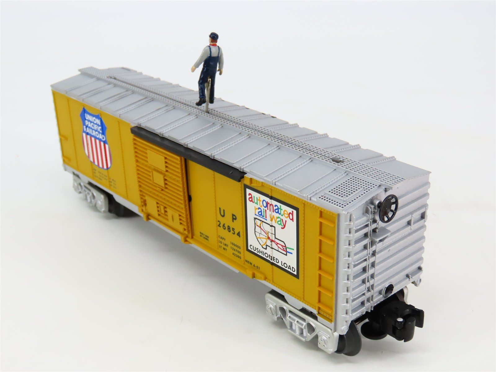 O Gauge 3-Rail Lionel 6-26854 UP Union Pacific Walking Brakeman Boxcar #26854