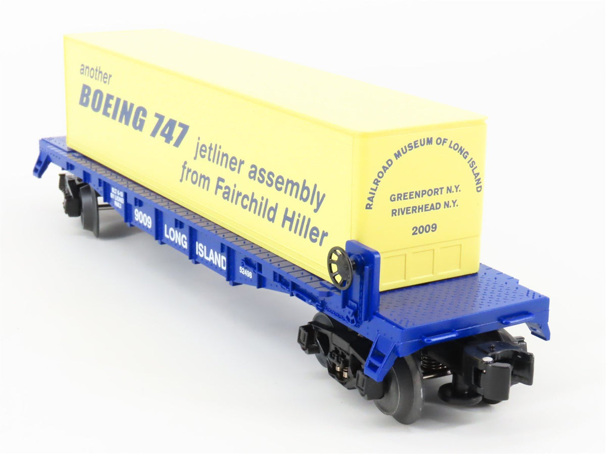 O Gauge 3-Rail Lionel 6-52498 RMLI Long Island Flatcar #9009 w/ Boeing Container