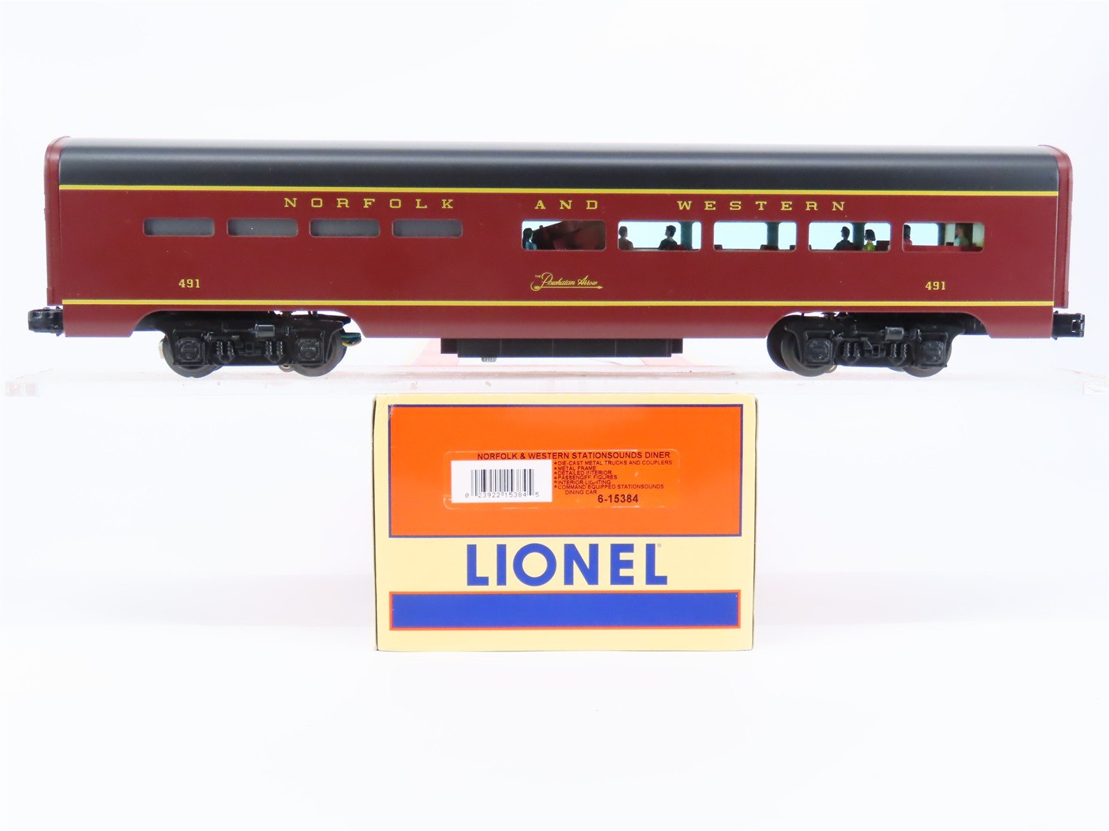 O Gauge 3-Rail Lionel 6-15384 N&W Powhatan Arrow Stationsounds Diner Passenger