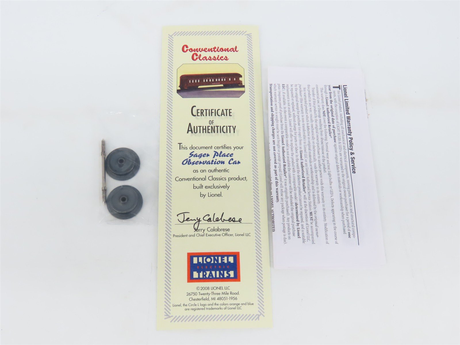 O Gauge 3-Rail Lionel 2626 Lionel Lines Sager Place Observation Passenger Car