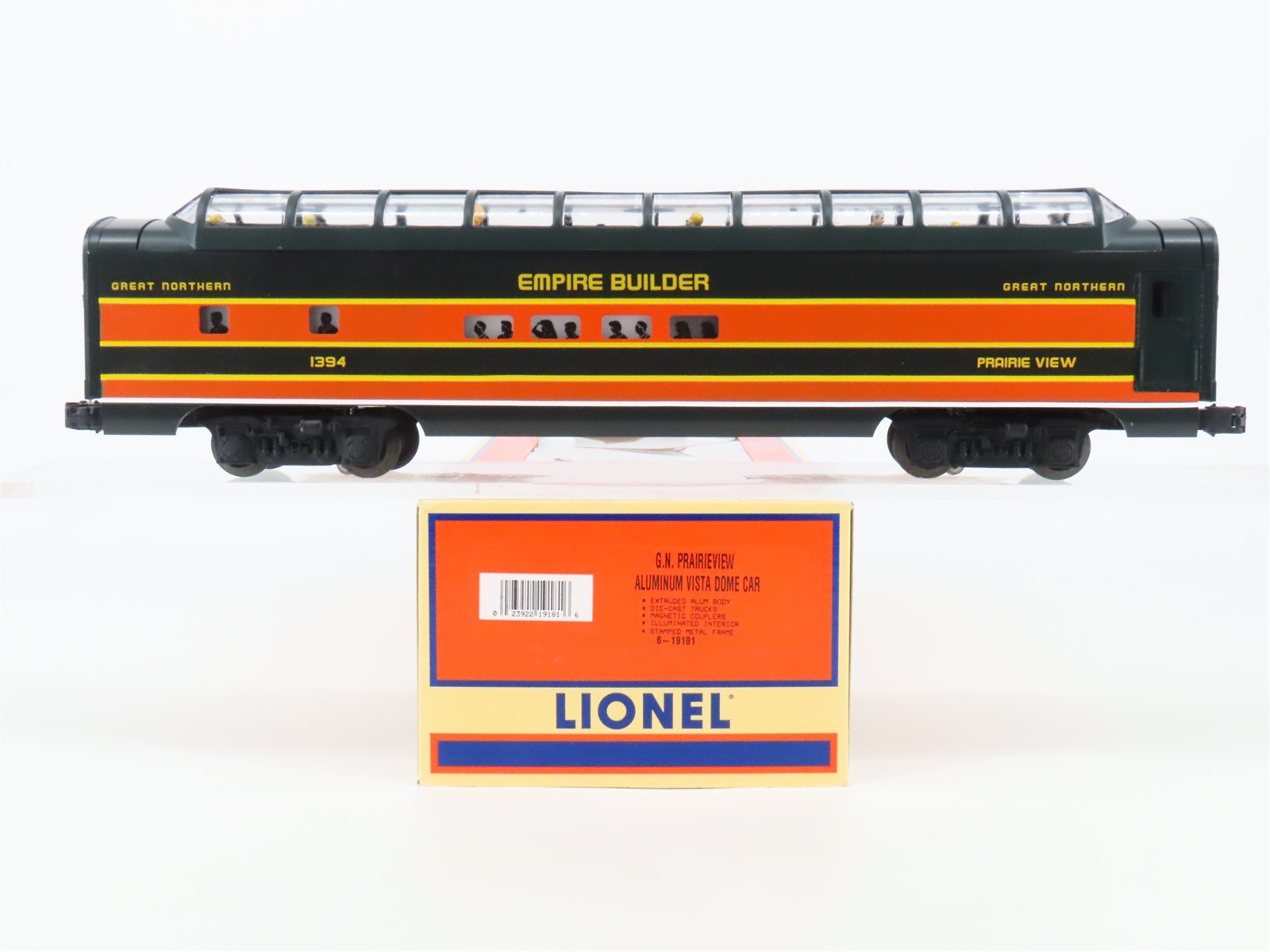 O Gauge 3-Rail Lionel 6-19181 GN Empire Builder Vista Dome Passenger Car #1394
