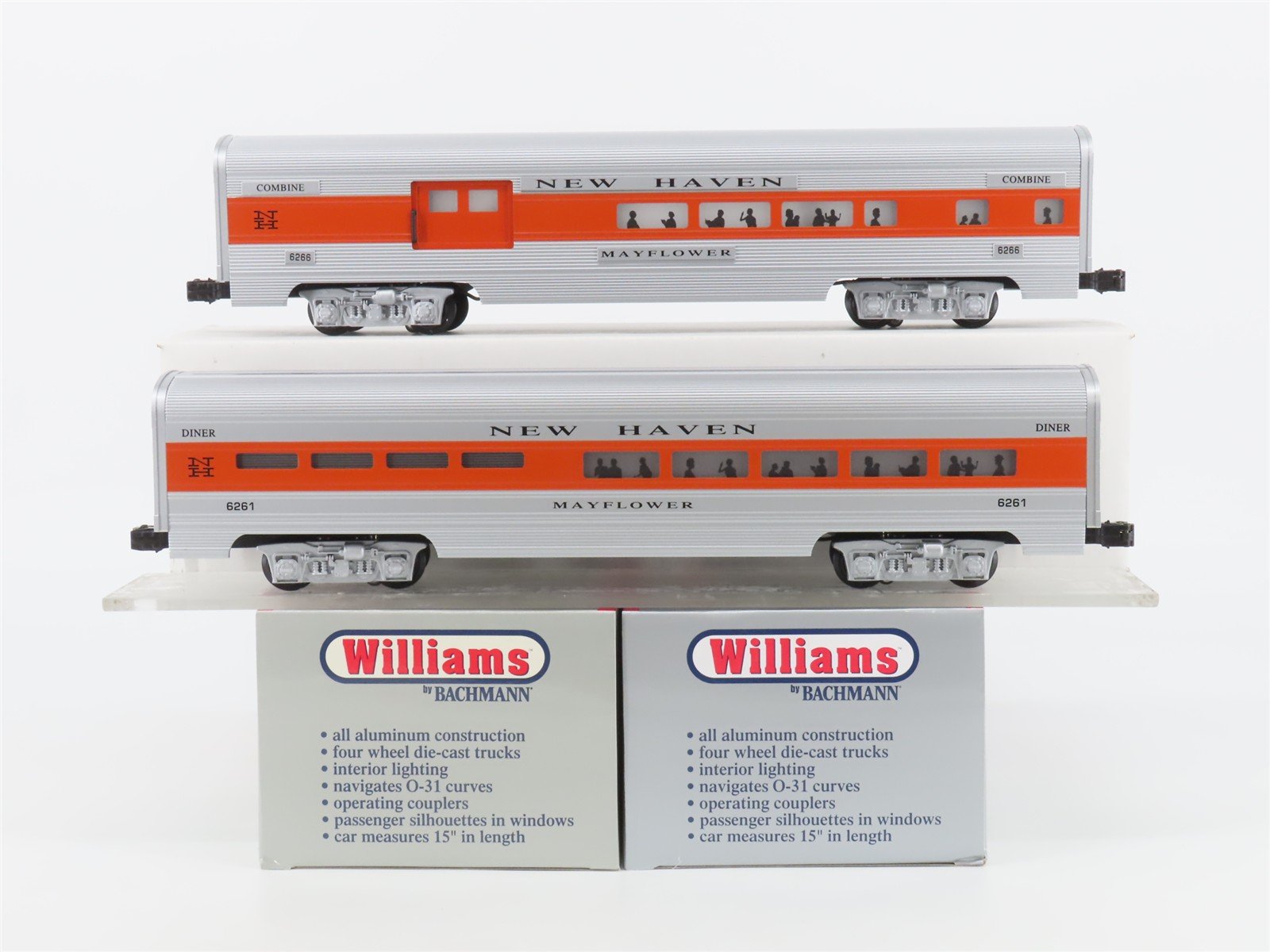O Gauge 3-Rail Williams 43012 NH New Haven Combine/Diner Passenger 2-Car Set