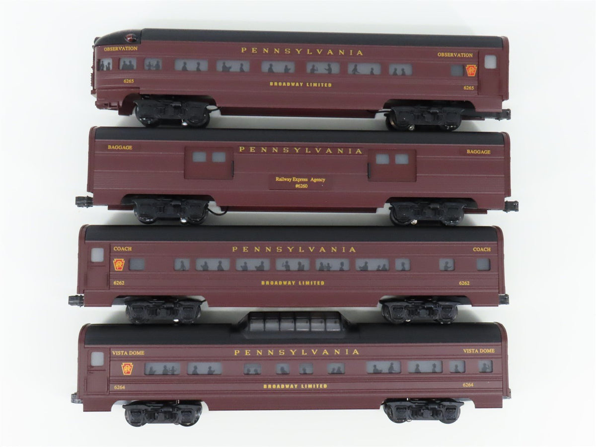 O Gauge 3-Rail Williams 43056 PRR Pennsylvania 60&#39; Aluminum Passenger 4-Car Set