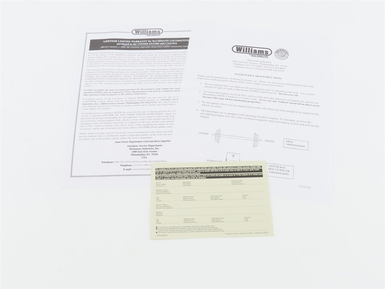 O Gauge 3-Rail Williams 43049 PRR Pennsylvania 60' Aluminum Passenger 2-Car Set