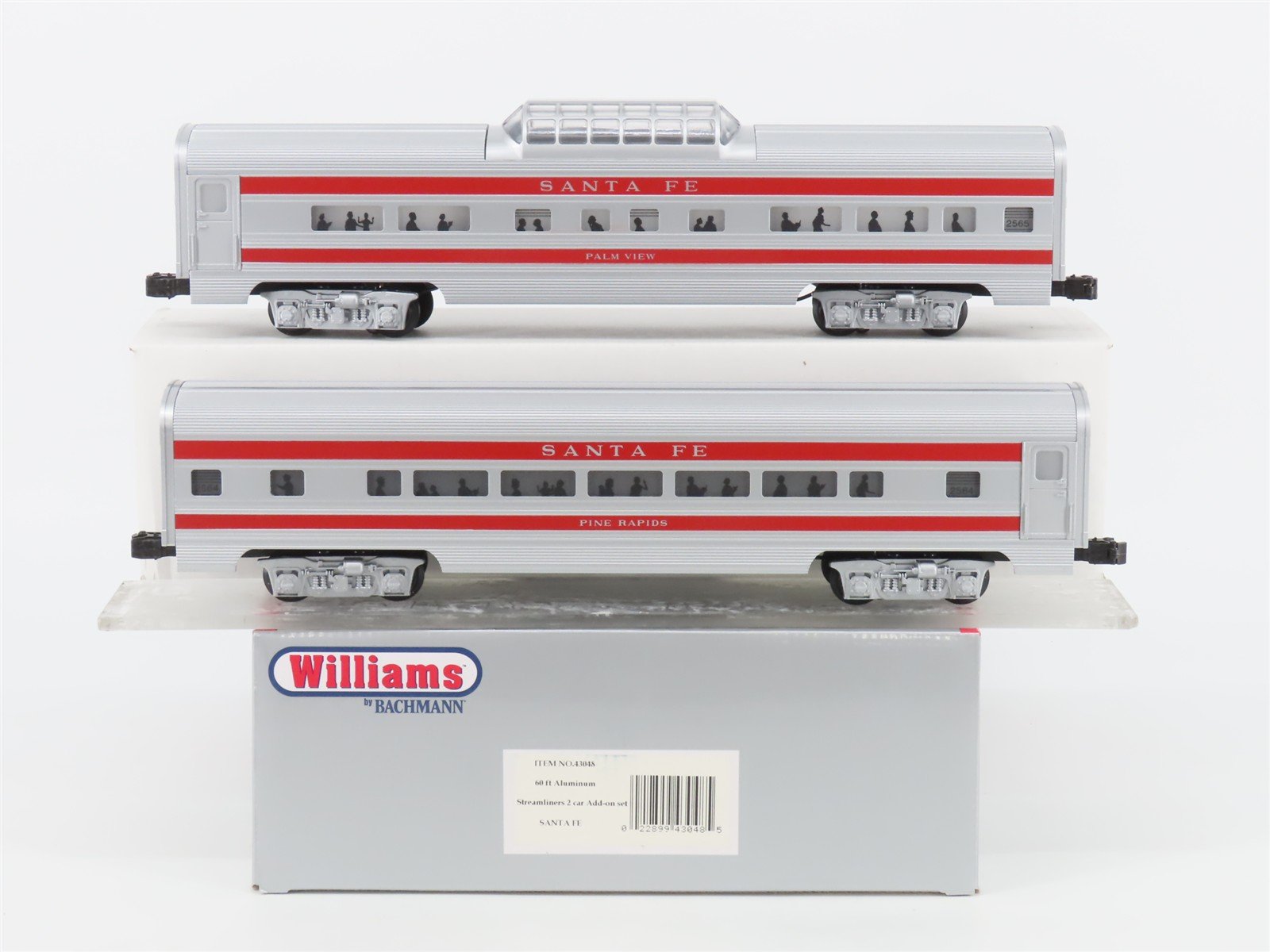 O Gauge 3-Rail Williams 43048 ATSF Santa Fe 60' Aluminum Passenger 2-Car Set