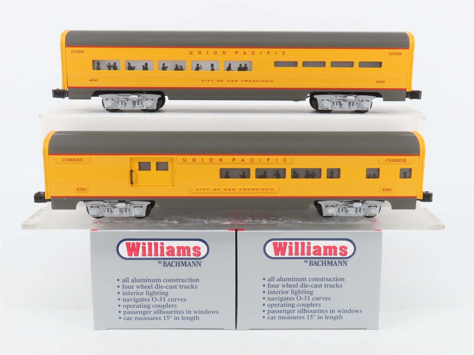 O Gauge 3-Rail Williams 43019 UP Union Pacific Combine/Diner Passenger 2-Car Set