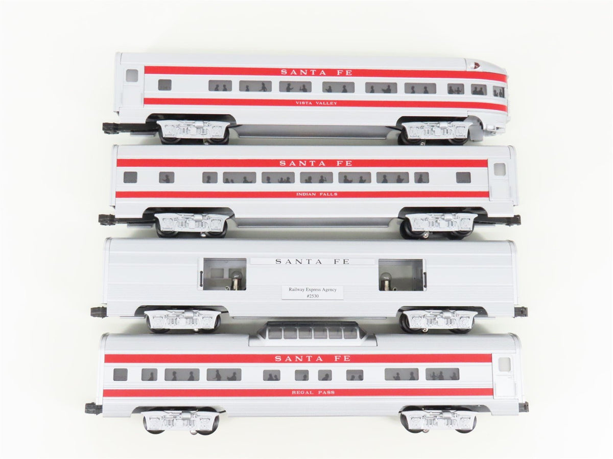 O Gauge 3-Rail Williams 43098 ATSF Santa Fe 60&#39; Aluminum Passenger 4-Car Set