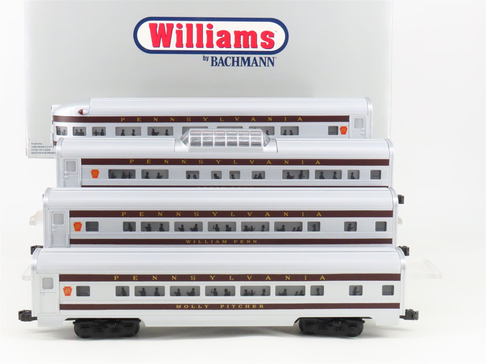 O Gauge 3-Rail Williams 43099 PRR Pennsylvania 60' Aluminum Passenger 4-Car Set