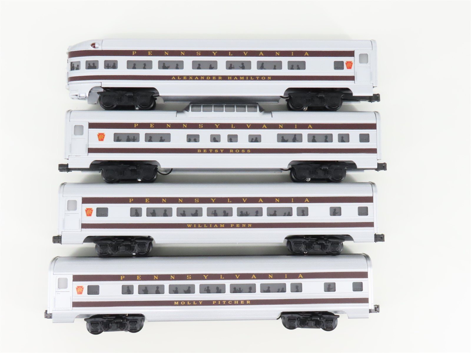 O Gauge 3-Rail Williams 43099 PRR Pennsylvania 60' Aluminum Passenger 4-Car Set