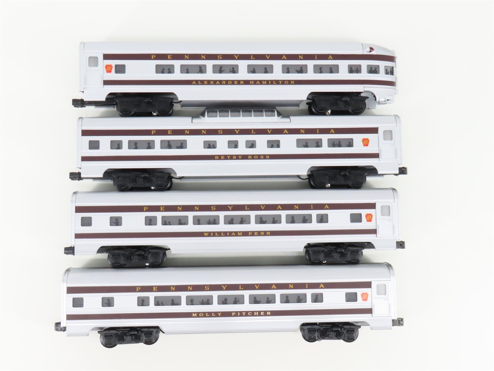 O Gauge 3-Rail Williams 43099 PRR Pennsylvania 60' Aluminum Passenger 4-Car Set