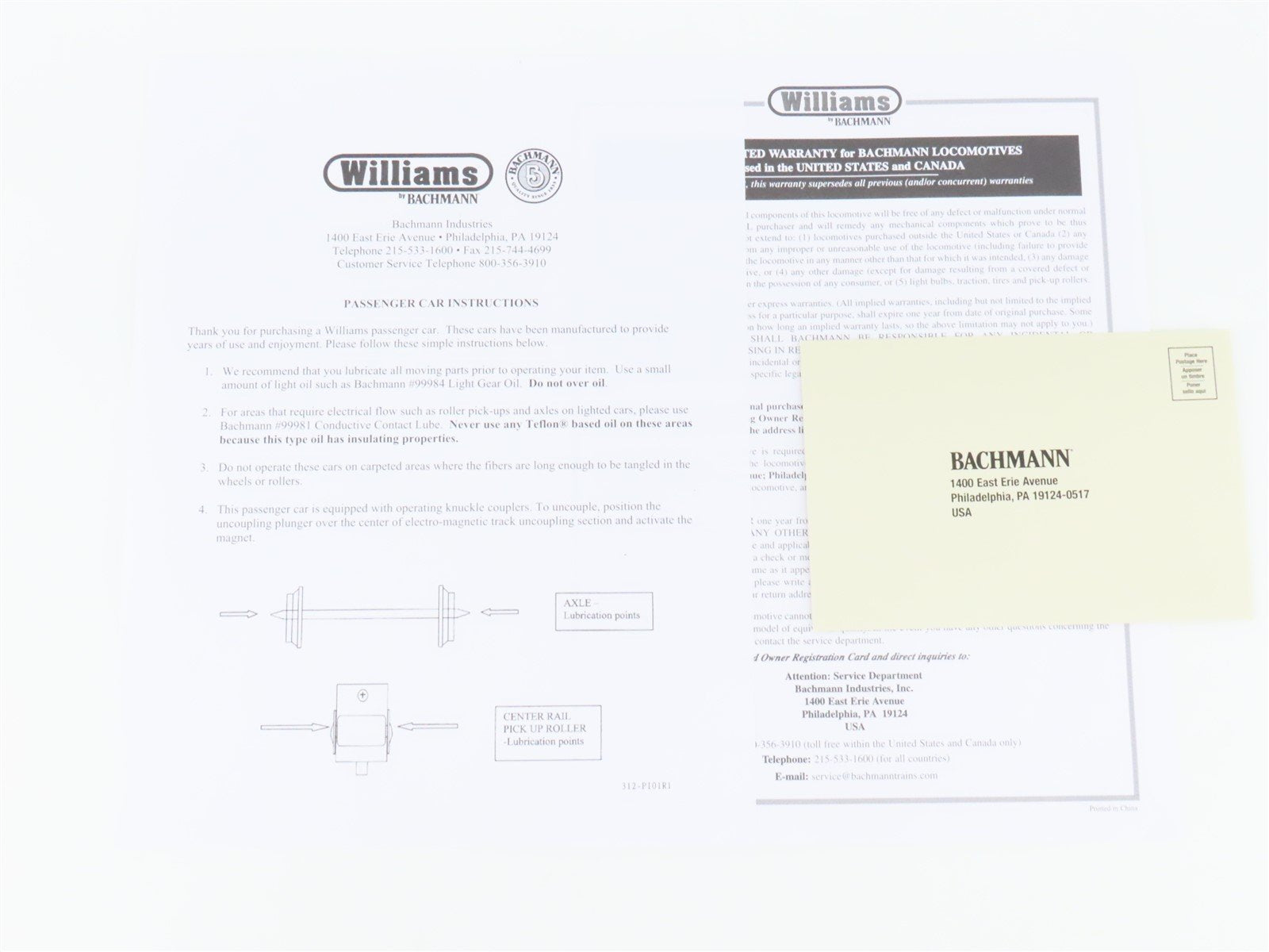 O Gauge 3-Rail Williams 43099 PRR Pennsylvania 60' Aluminum Passenger 4-Car Set