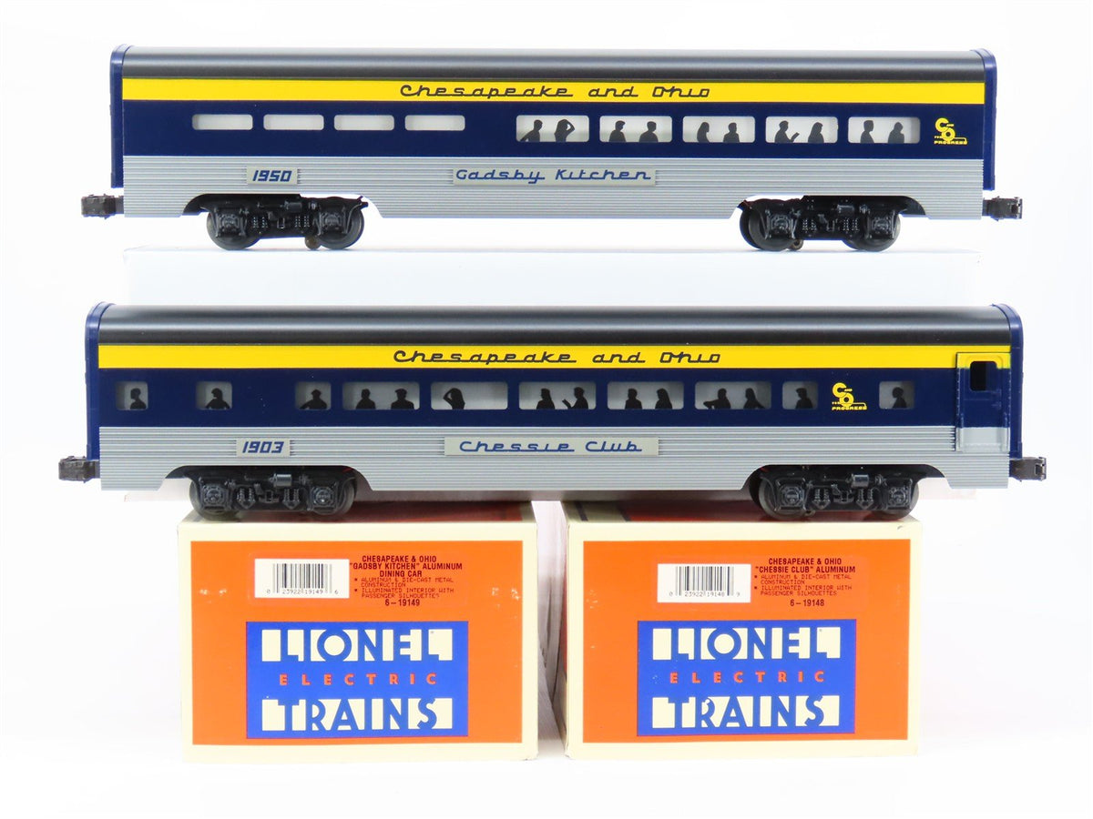 O Gauge 3-Rail Lionel 6-19164 C&amp;O Chesapeake &amp; Ohio Aluminum Passenger 2 Pack