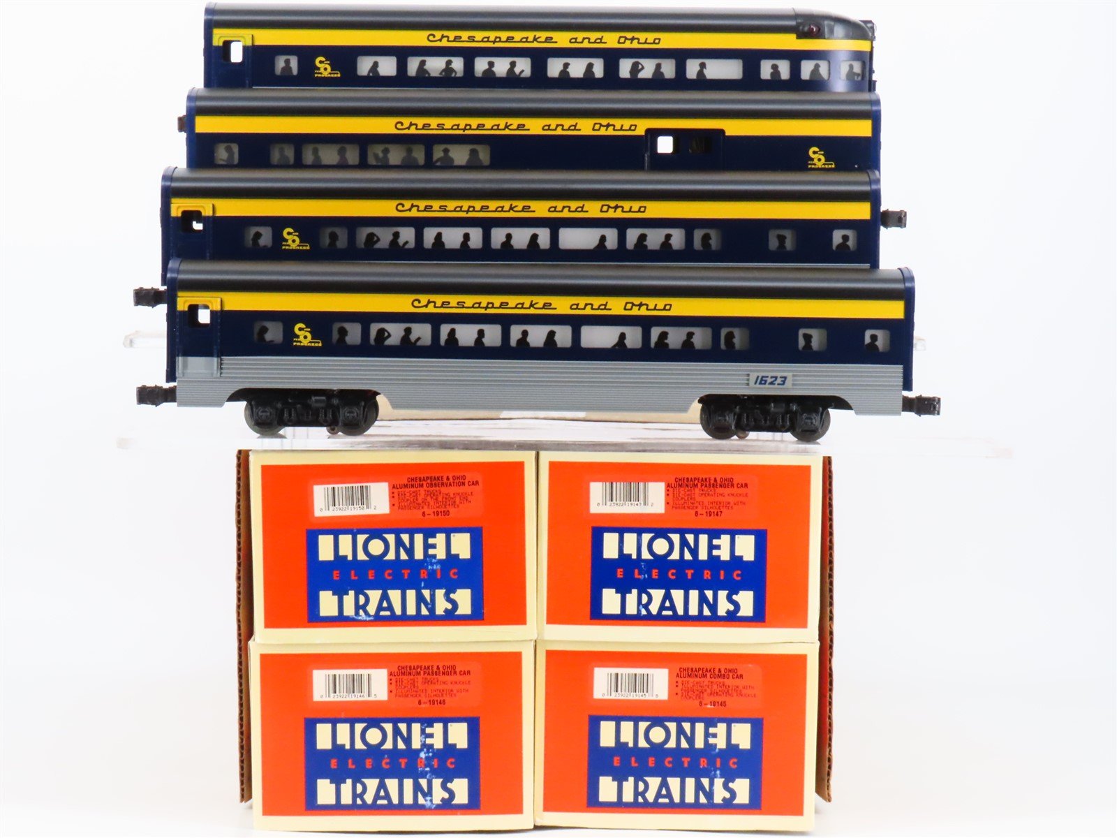 O Gauge 3-Rail Lionel 6-19153 C&O Chesapeake Ohio Aluminum 4-Car Passenger Set