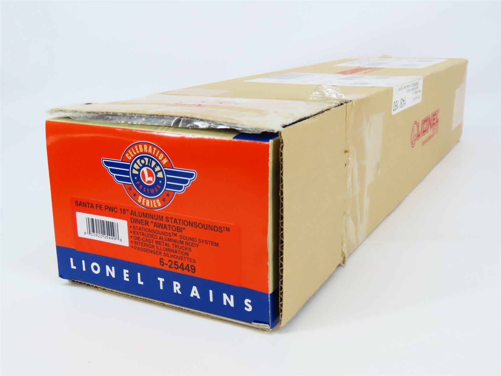 O Gauge 3-Rail Lionel 6-25449 ATSF Santa Fe Stationsounds Diner Passenger Car