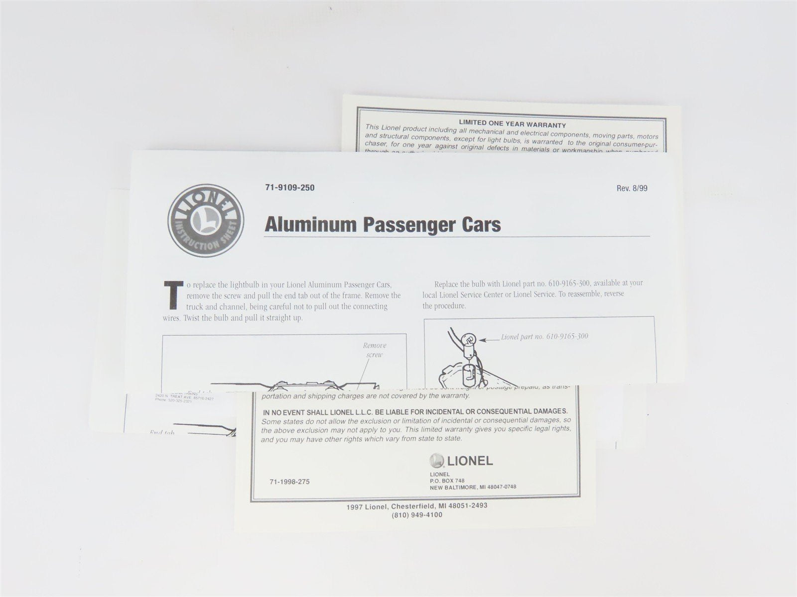 O Gauge 3-Rail Lionel 6-39163 EL Erie Lackawanna Aluminum Passenger 2 Pack