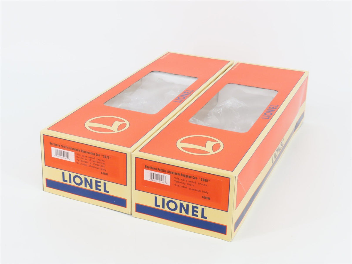 O Gauge 3-Rail Lionel NP Northern Pacific Railway Aluminum Passenger 2-Car Set