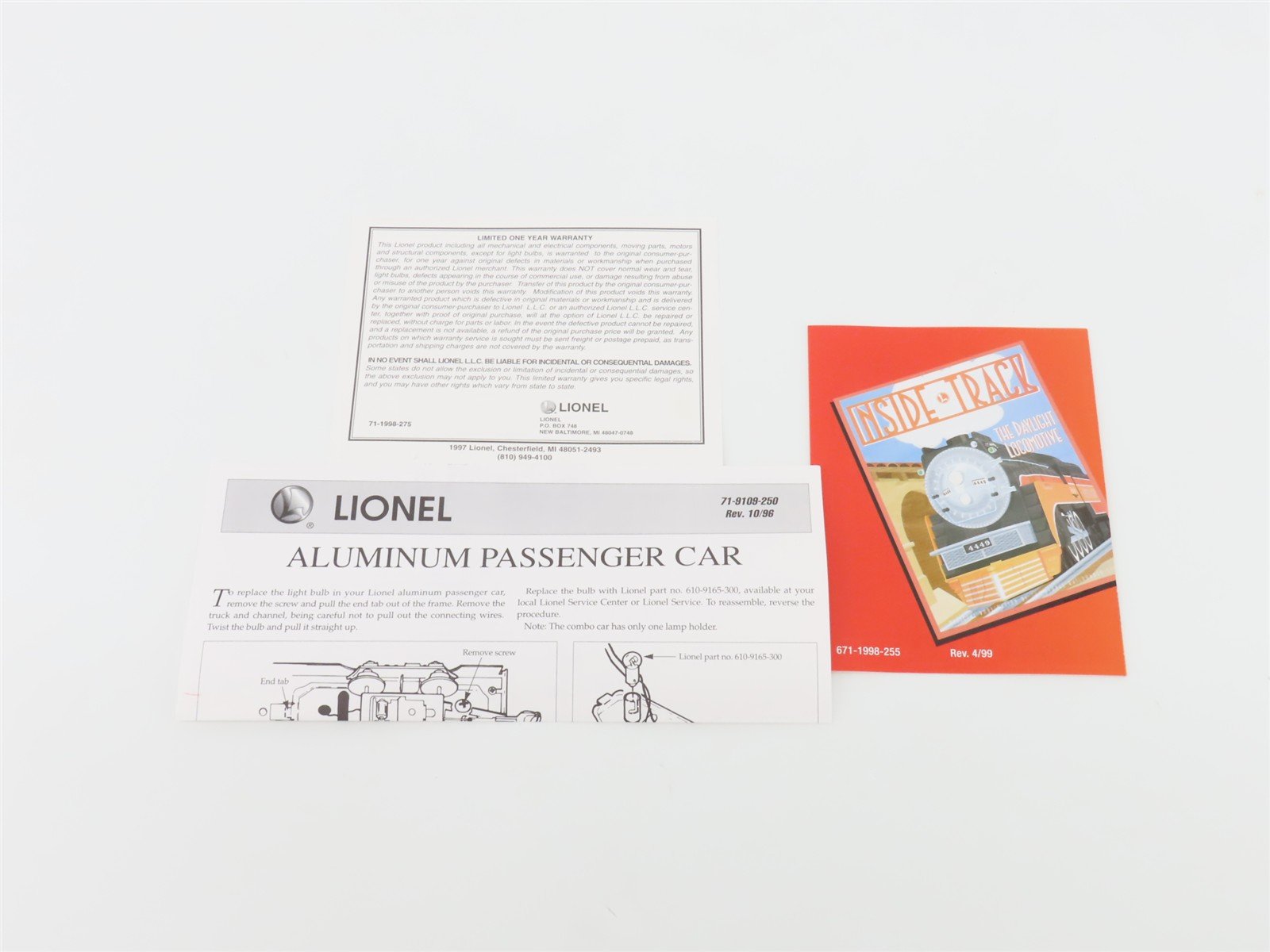 O Gauge 3-Rail Lionel 6-19185 MILW Hiawatha Coach Passenger Car #194