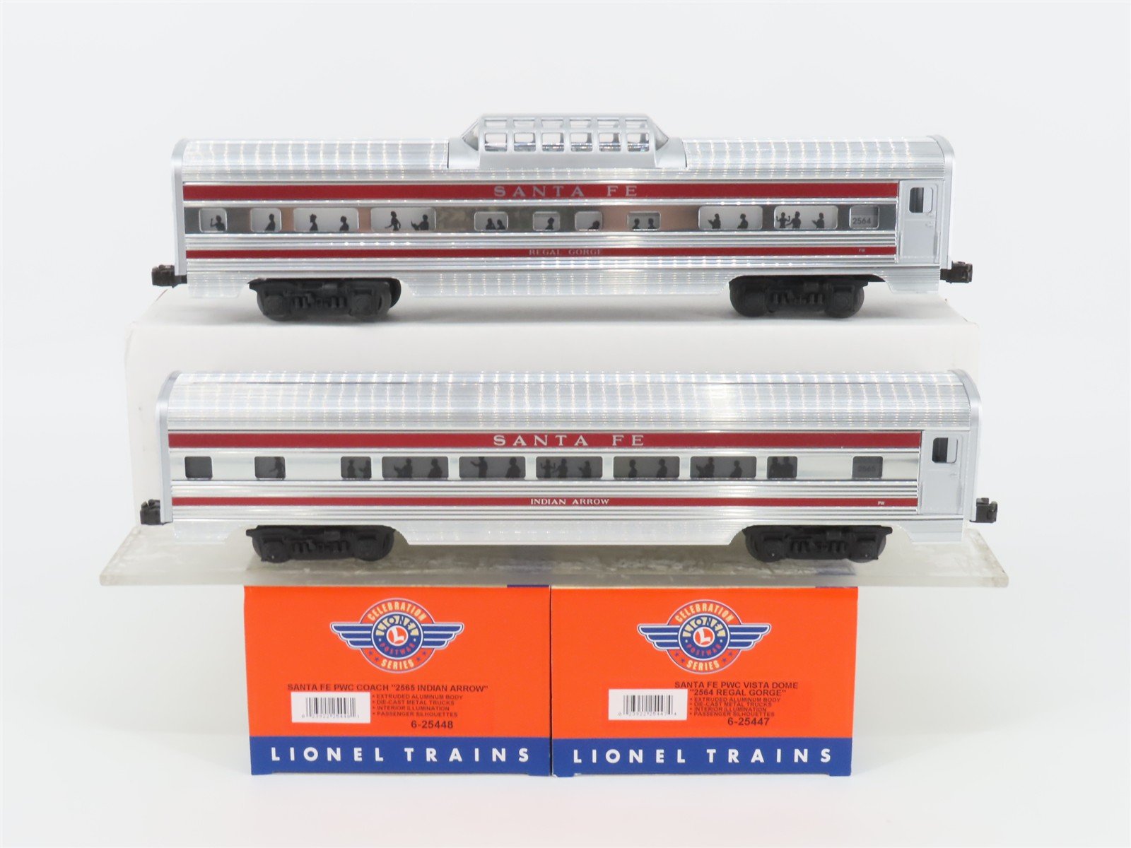 O Gauge 3-Rail Lionel 6-25446 ATSF Santa Fe Aluminum Passenger 2-Car Set