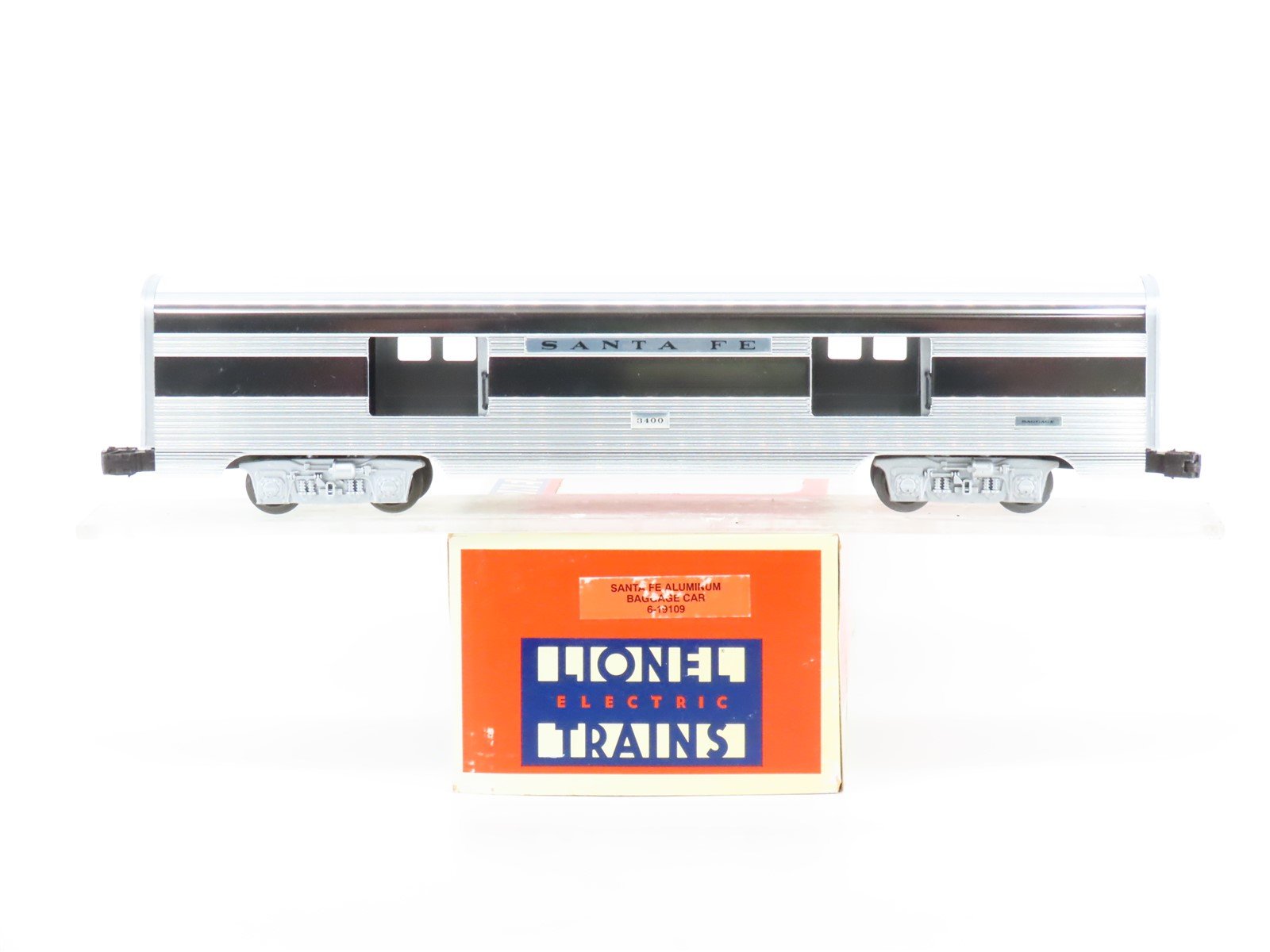 O Gauge 3-Rail Lionel 6-19109 ATSF Santa Fe Aluminum Baggage Passenger Car #3400